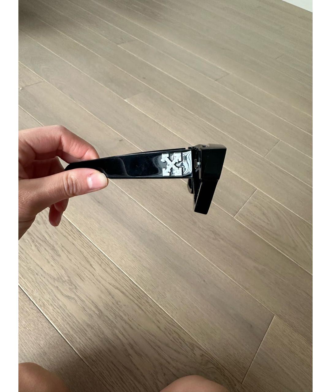 OFF-WHITE Черные пластиковые солнцезащитные очки, фото 3