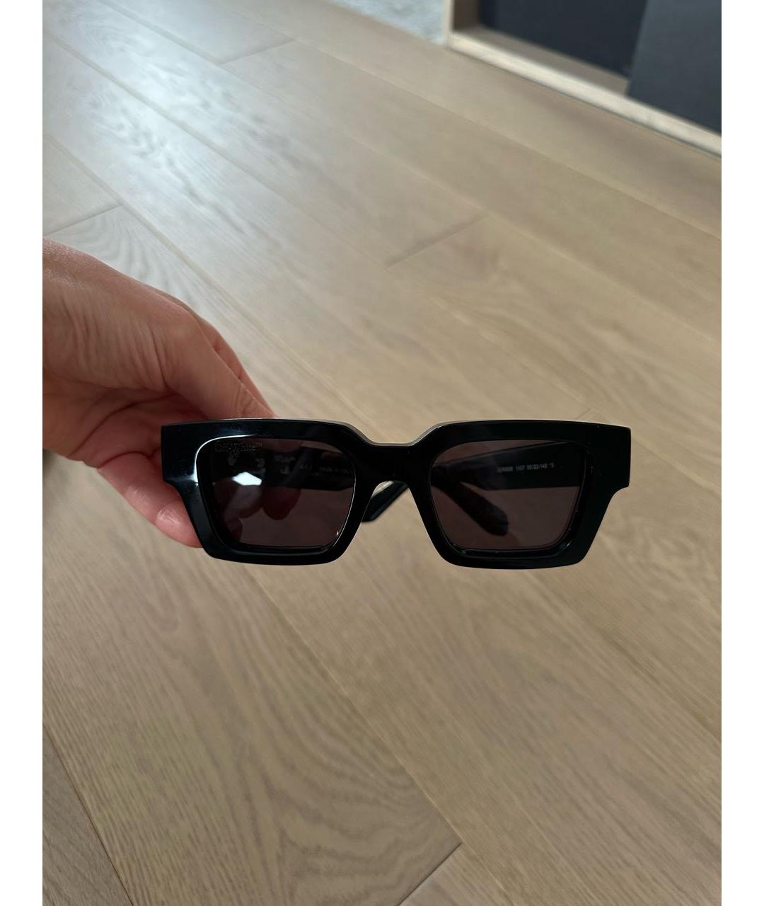 OFF-WHITE Черные пластиковые солнцезащитные очки, фото 5
