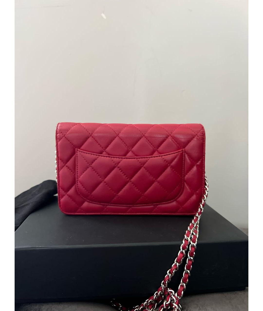 CHANEL PRE-OWNED Красная кожаная сумка через плечо, фото 3