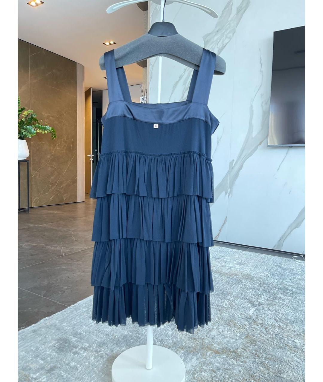 TWIN-SET Темно-синее коктейльное платье, фото 2