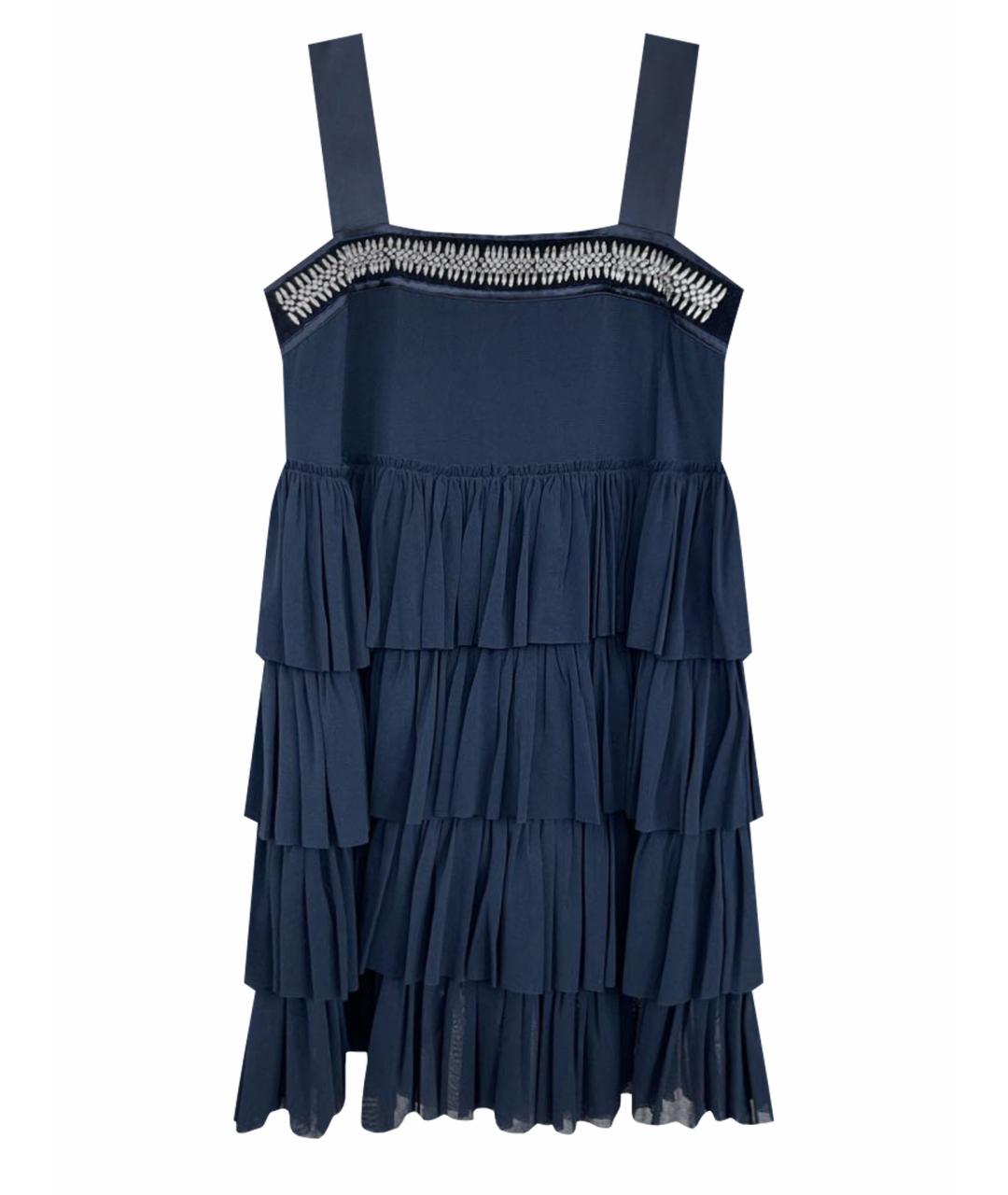 TWIN-SET Темно-синее коктейльное платье, фото 1