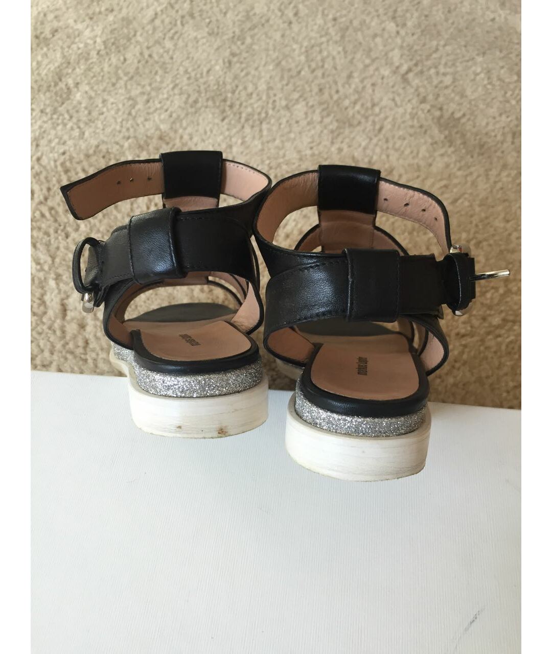 MARKUS LUPFER Черные кожаные сандалии, фото 4