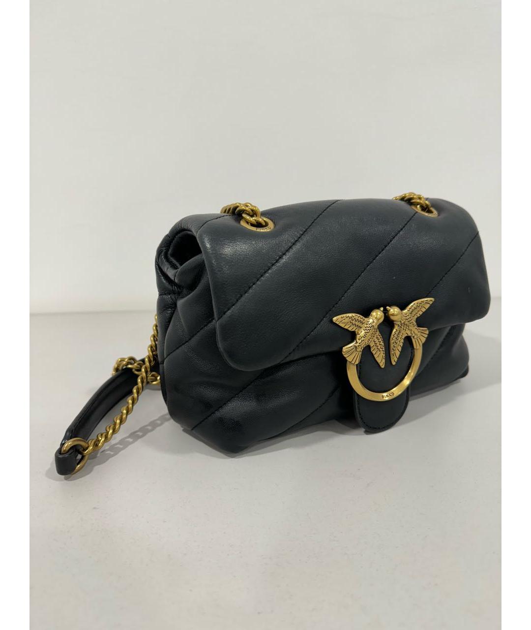 PINKO Черная кожаная сумка через плечо, фото 2