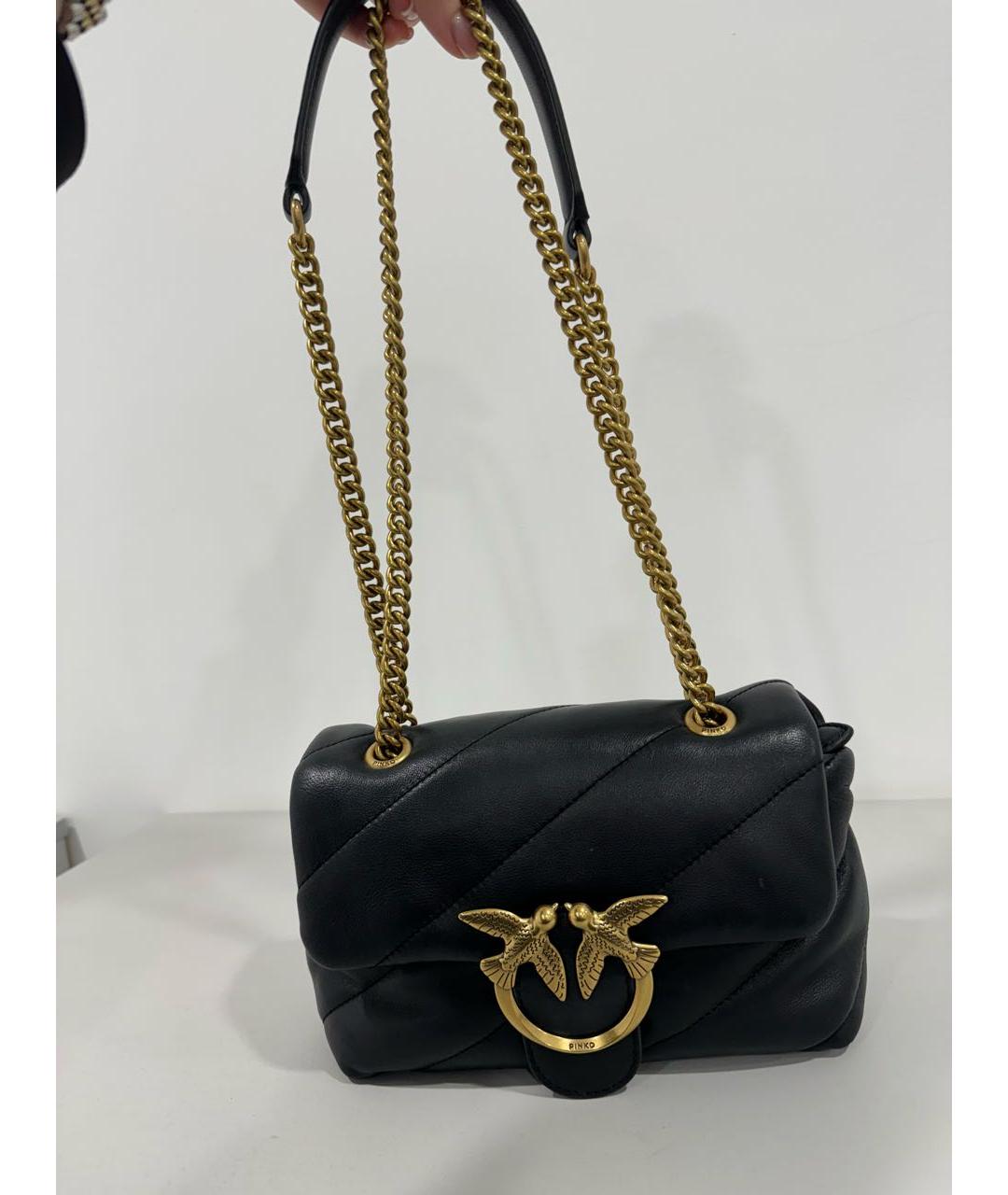 PINKO Черная кожаная сумка через плечо, фото 9