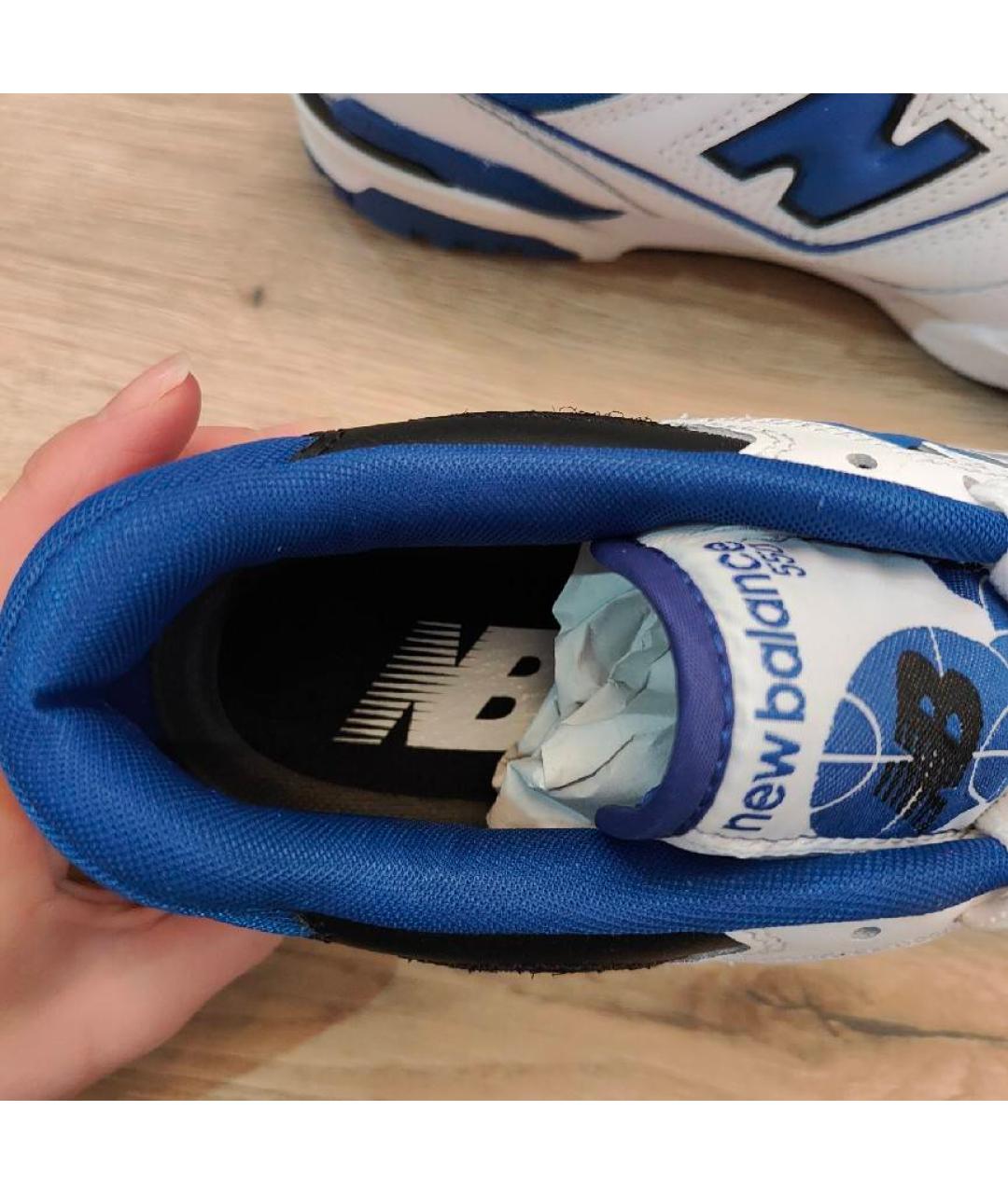 NEW BALANCE Белые кожаные низкие кроссовки / кеды, фото 5