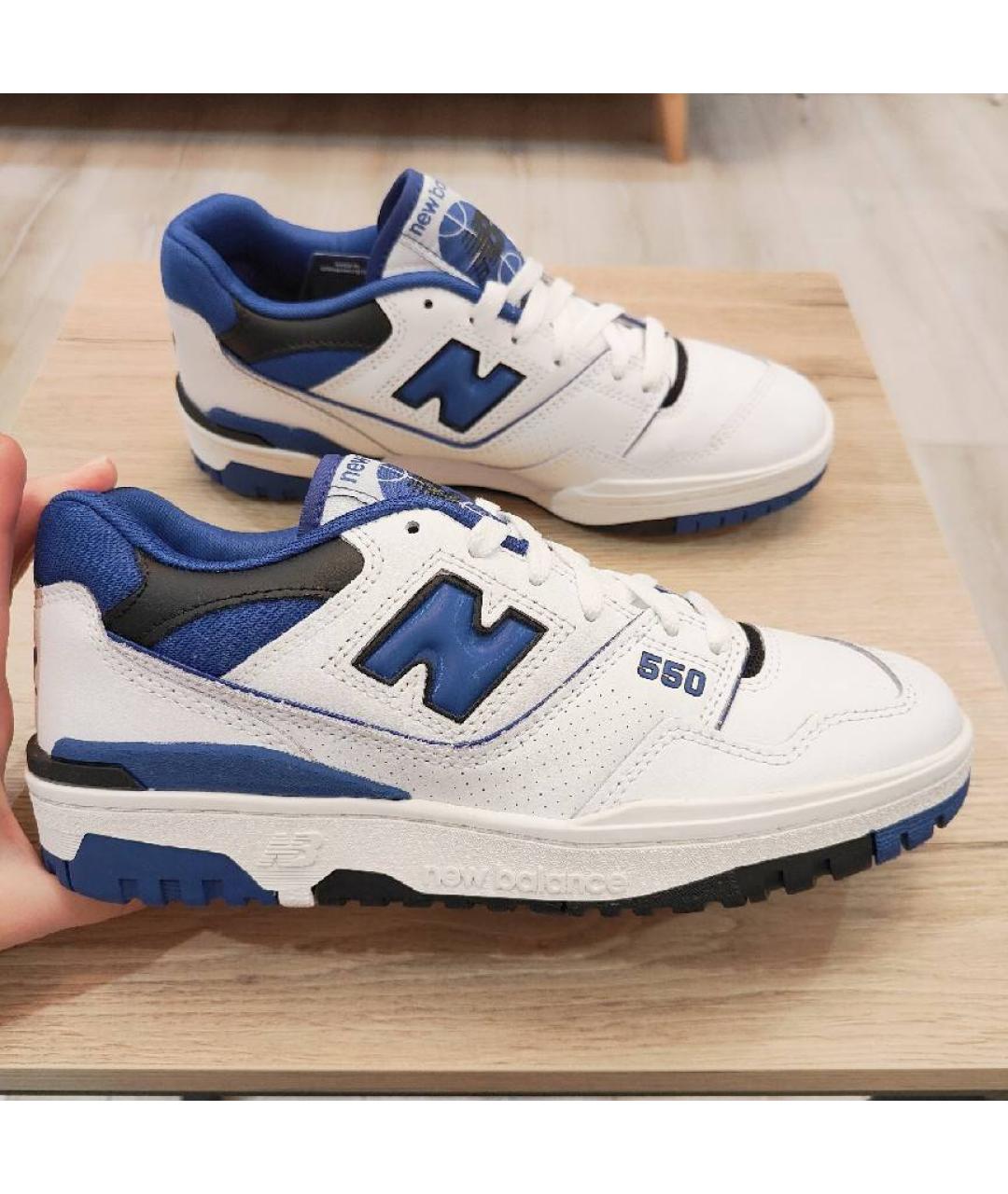 NEW BALANCE Белые кожаные низкие кроссовки / кеды, фото 2