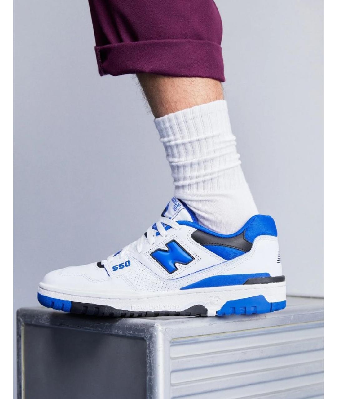 NEW BALANCE Белые кожаные низкие кроссовки / кеды, фото 3