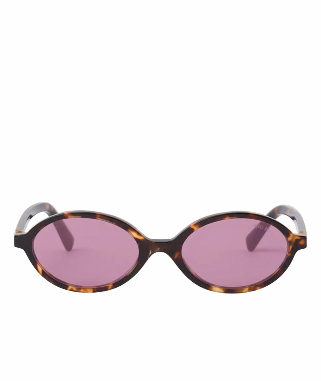 MIU MIU Коричневые пластиковые солнцезащитные очки, фото 1