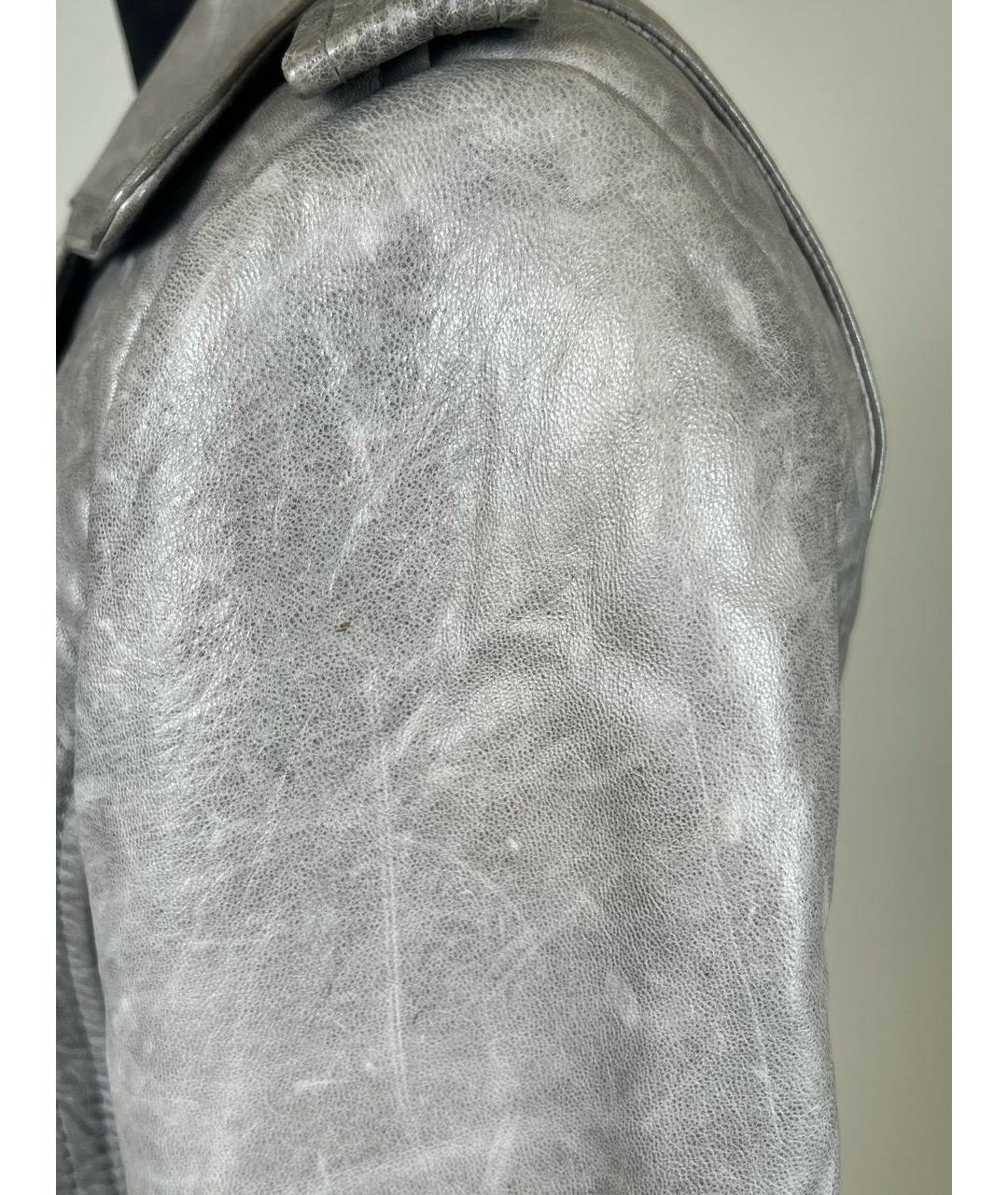 BALENCIAGA Антрацитовая кожаная куртка, фото 3