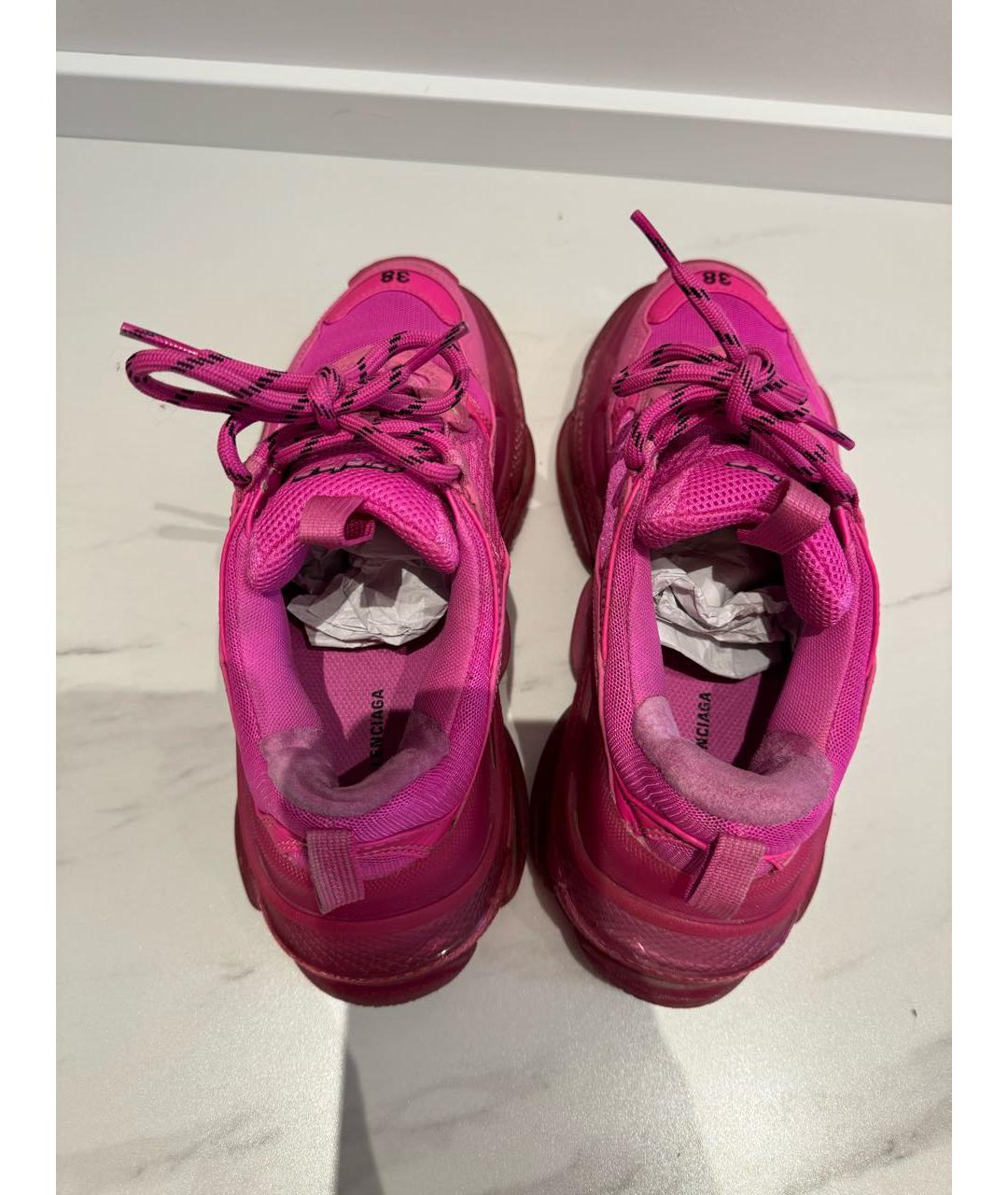 BALENCIAGA Розовые кожаные кроссовки, фото 4
