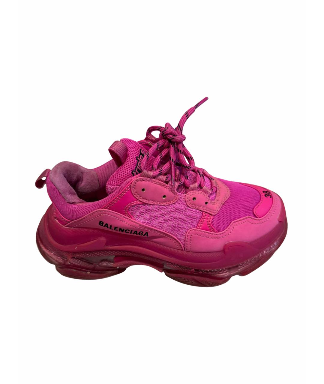 BALENCIAGA Розовые кожаные кроссовки, фото 1