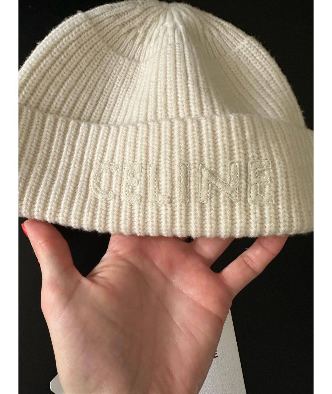 CELINE PRE-OWNED Белая шерстяная шапка, фото 8