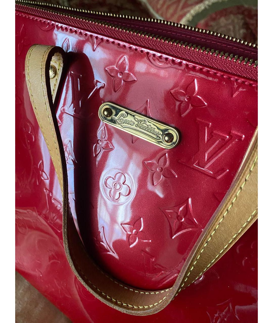 LOUIS VUITTON PRE-OWNED Красная сумка с короткими ручками из лакированной кожи, фото 7