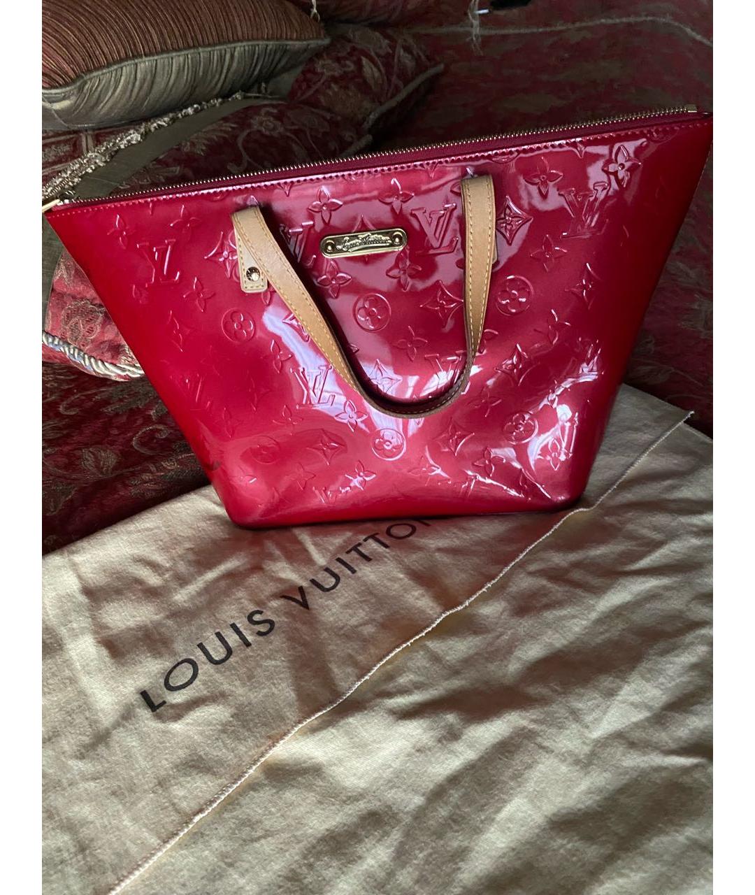 LOUIS VUITTON PRE-OWNED Красная сумка с короткими ручками из лакированной кожи, фото 9
