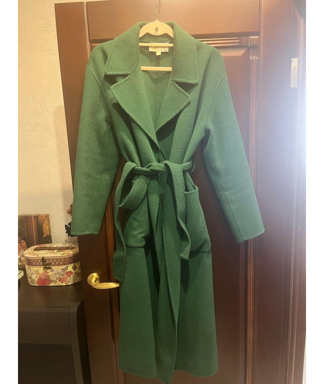 MICHAEL KORS Зеленые шерстяное пальто, фото 5