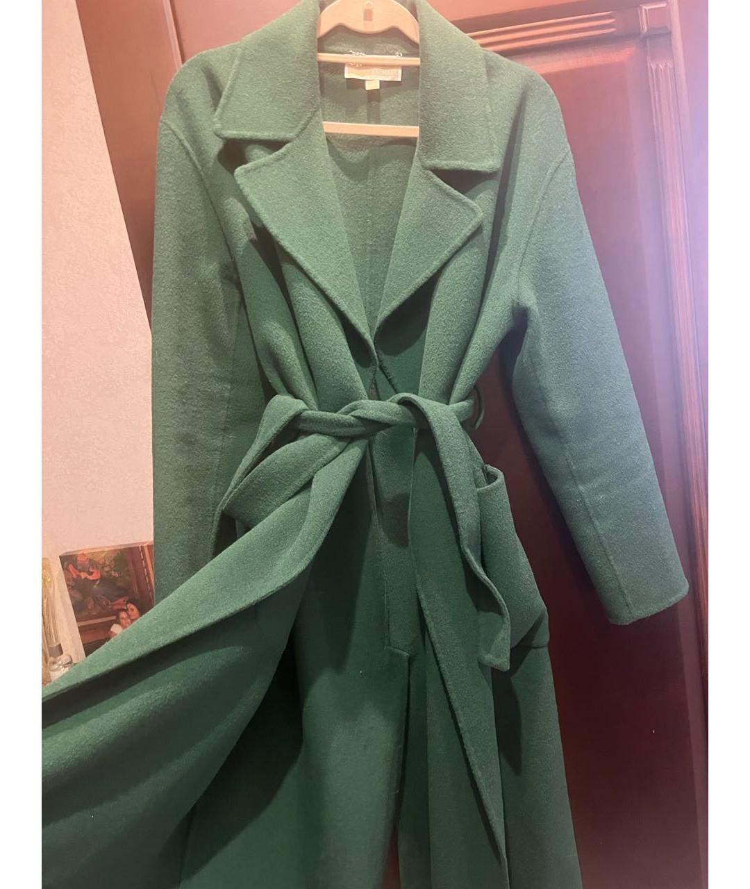 MICHAEL KORS Зеленые шерстяное пальто, фото 4