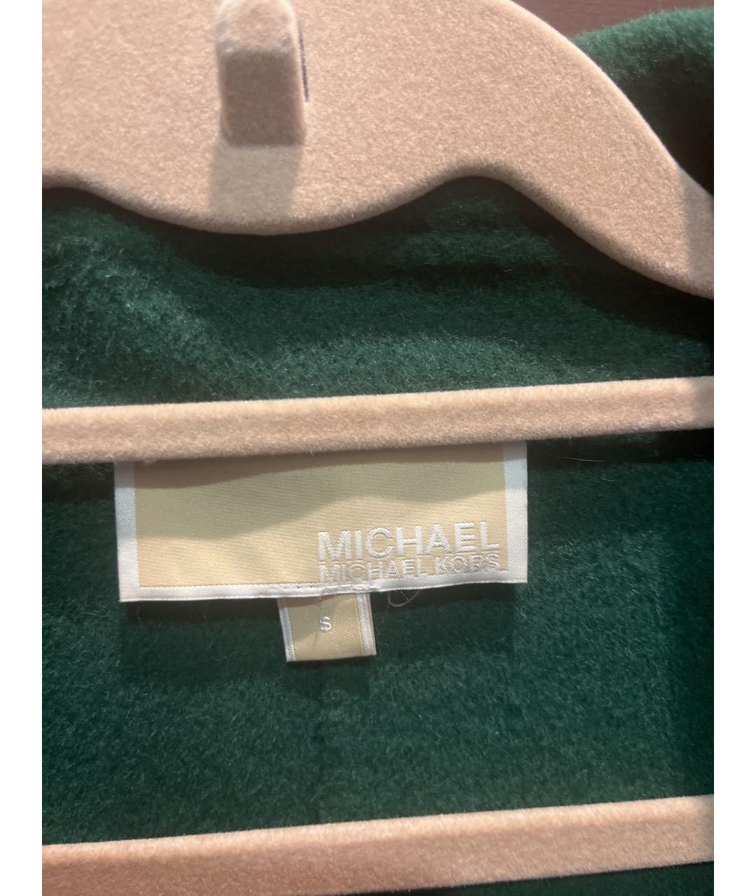 MICHAEL KORS Зеленые шерстяное пальто, фото 3
