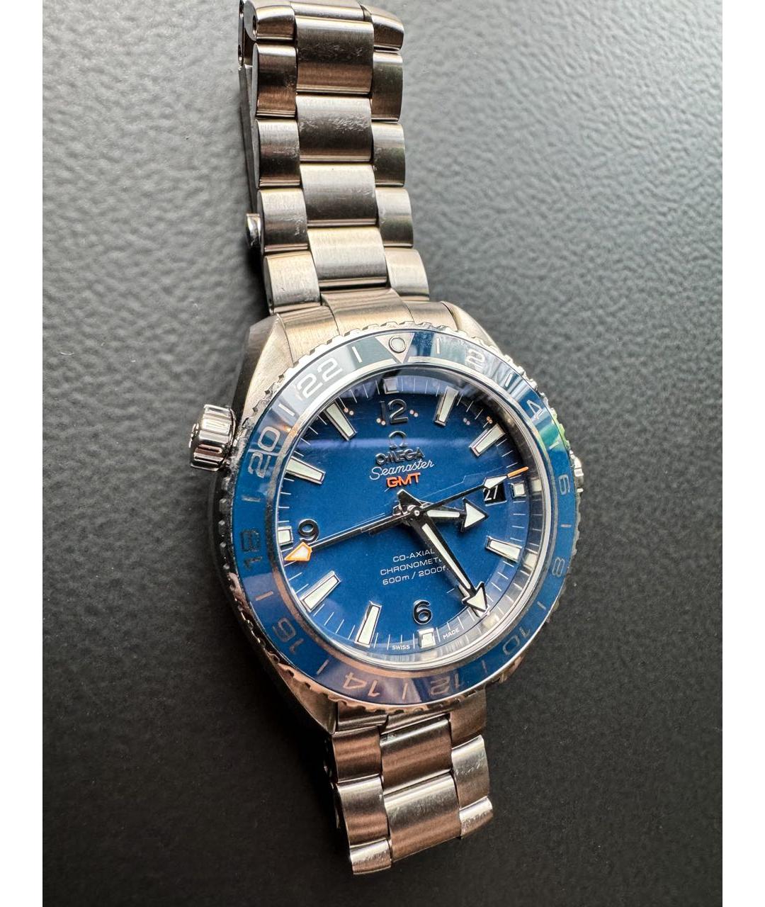 OMEGA Темно-синие стальные часы, фото 5