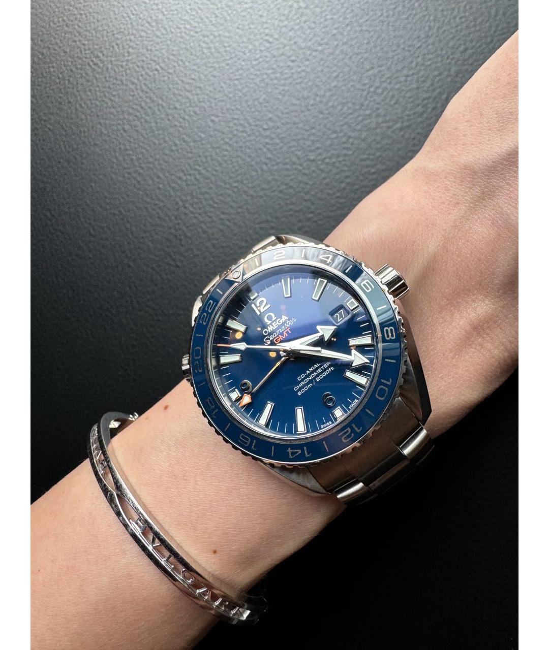 OMEGA Темно-синие стальные часы, фото 6