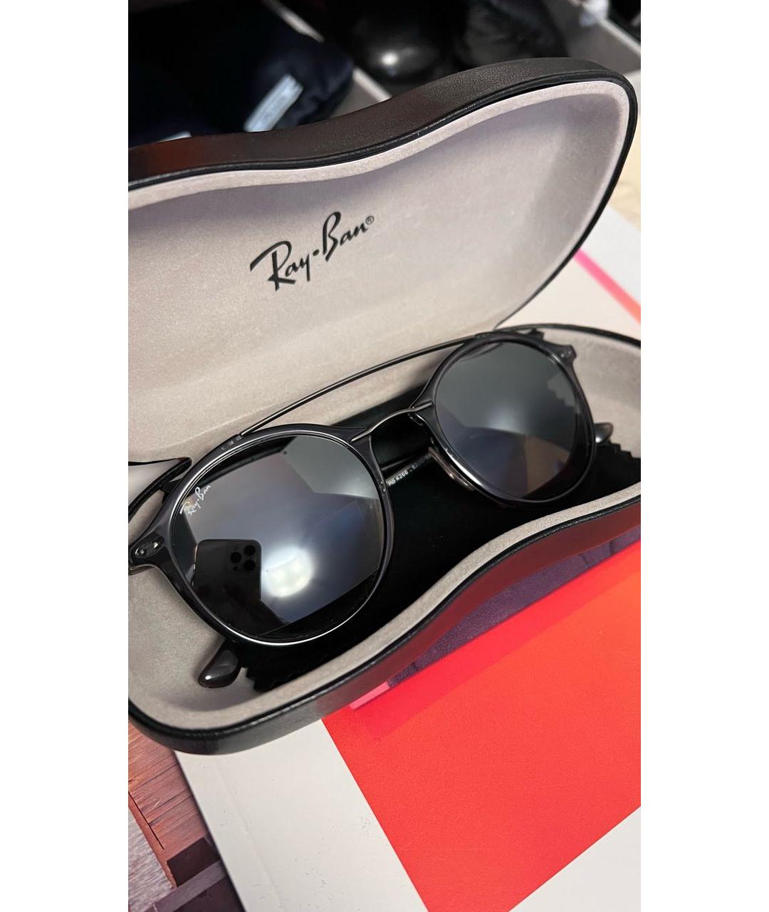 RAY BAN Серые пластиковые солнцезащитные очки, фото 4