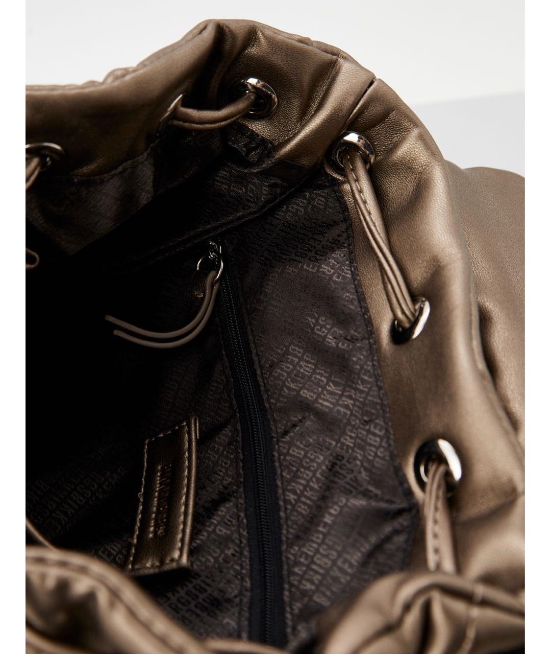 BIKKEMBERGS Коричневый кожаный рюкзак, фото 3