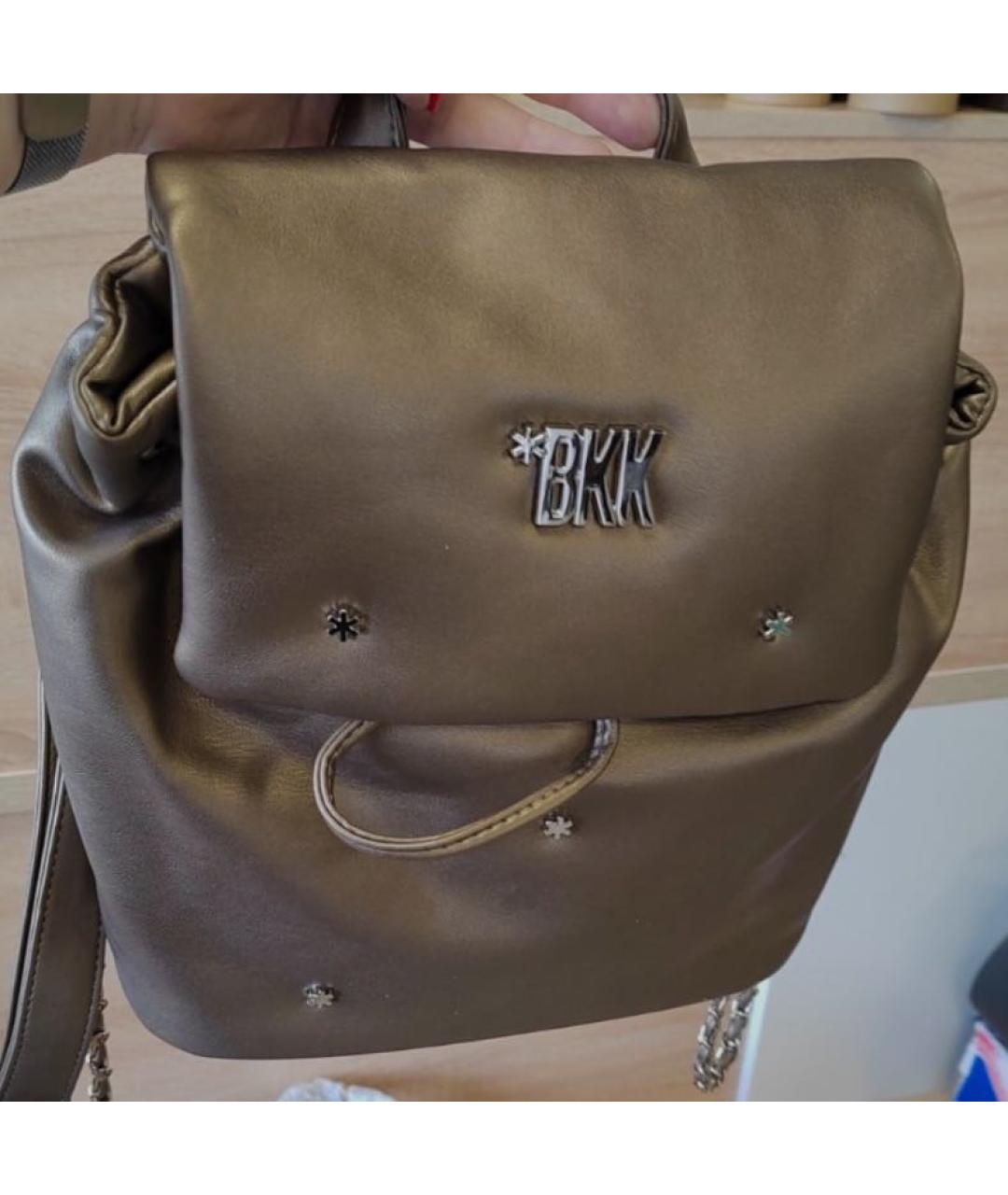 BIKKEMBERGS Коричневый кожаный рюкзак, фото 4