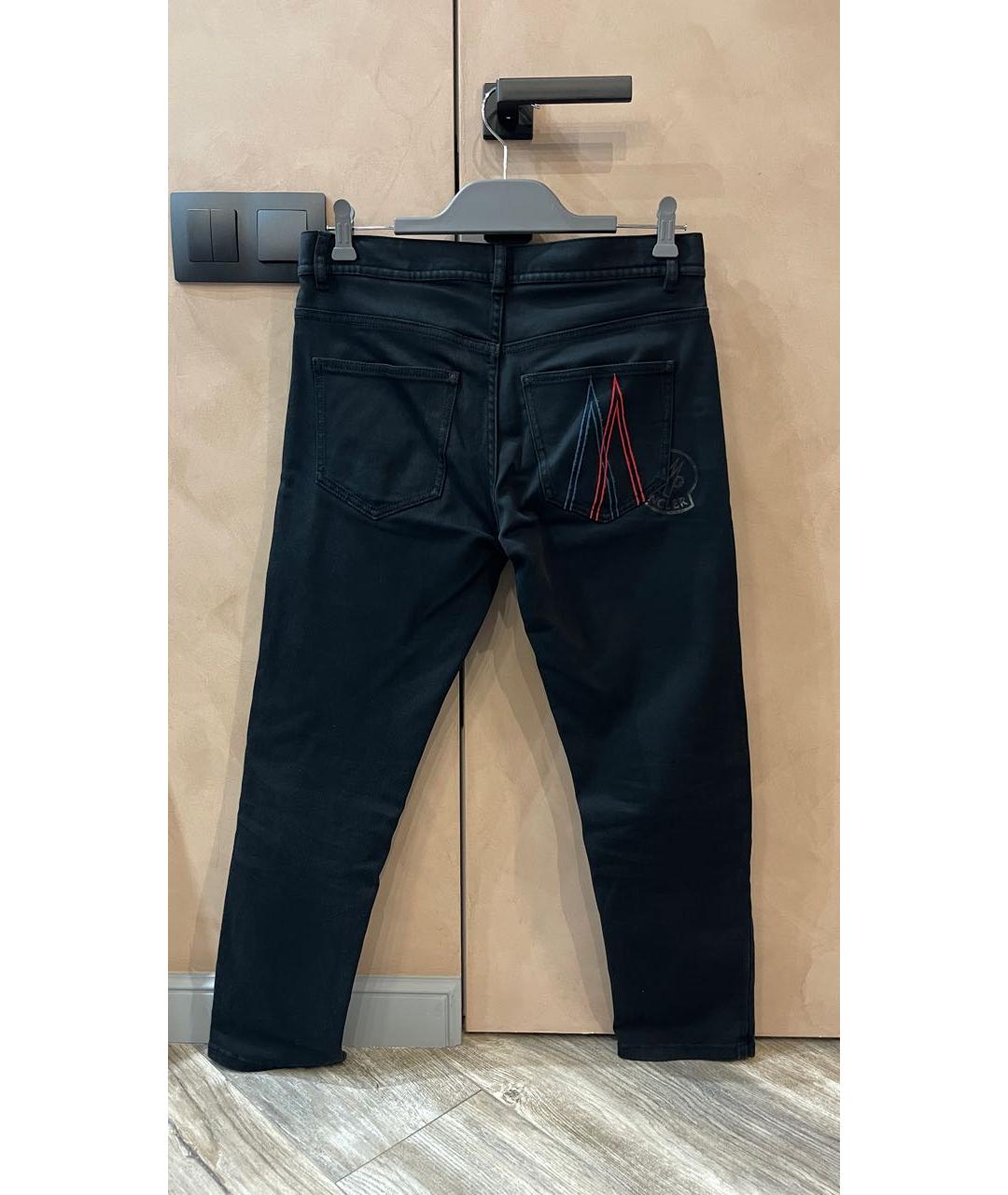 MONCLER Черные хлопко-эластановые джинсы скинни, фото 2