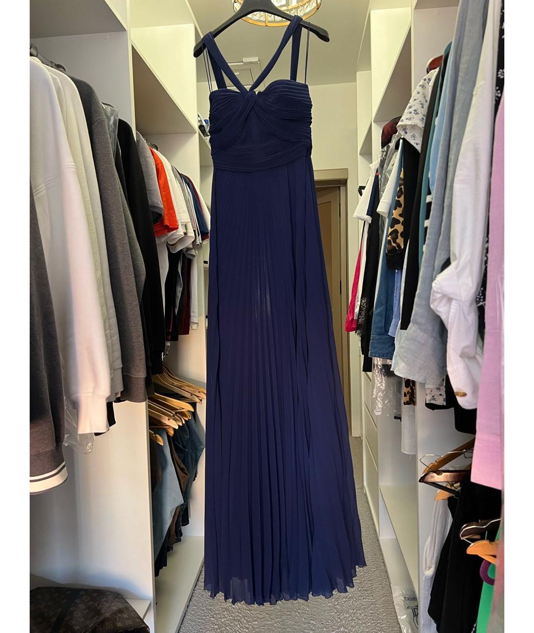 ELIE SAAB Темно-синее вискозное вечернее платье, фото 5
