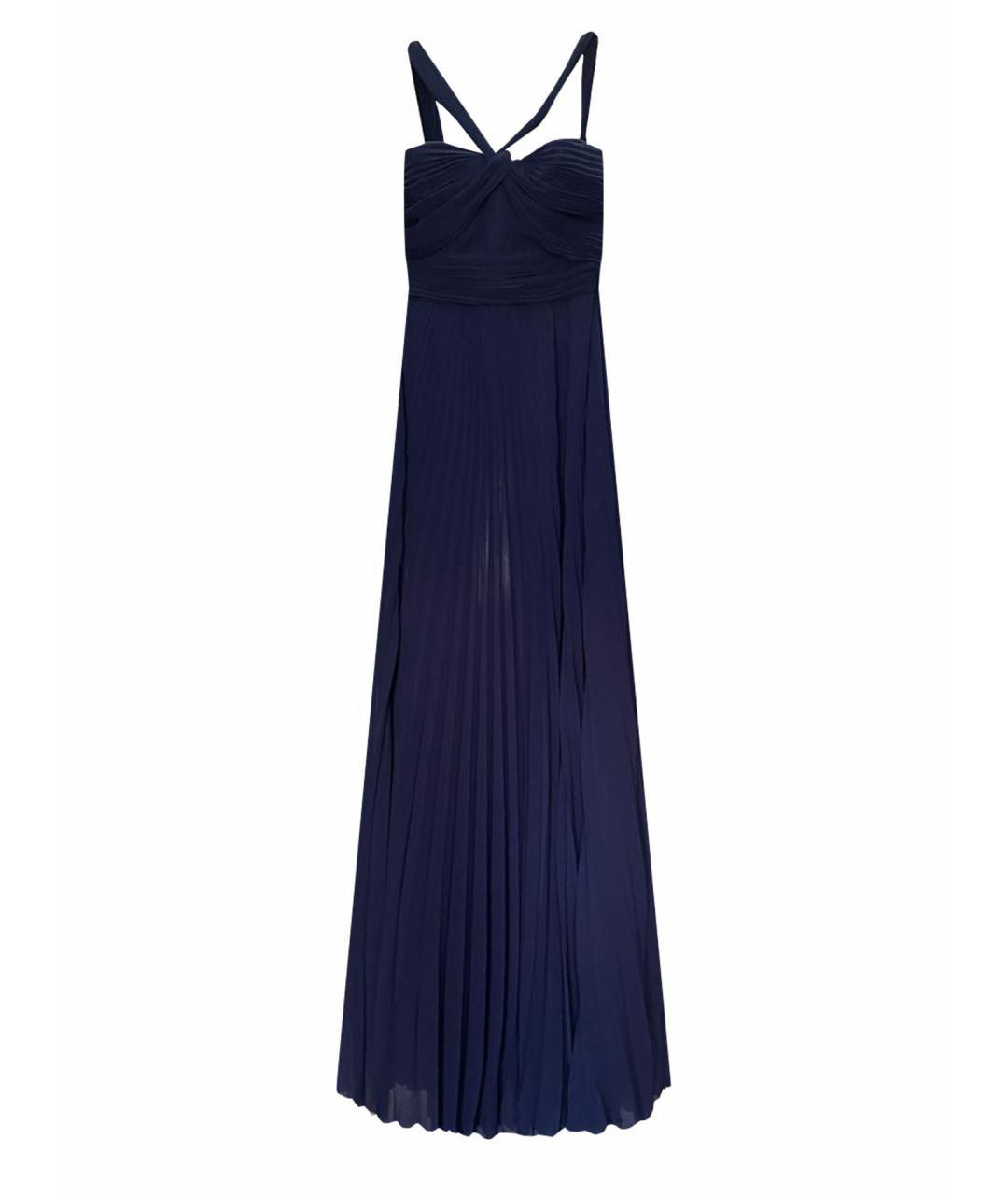 ELIE SAAB Темно-синее вискозное вечернее платье, фото 1
