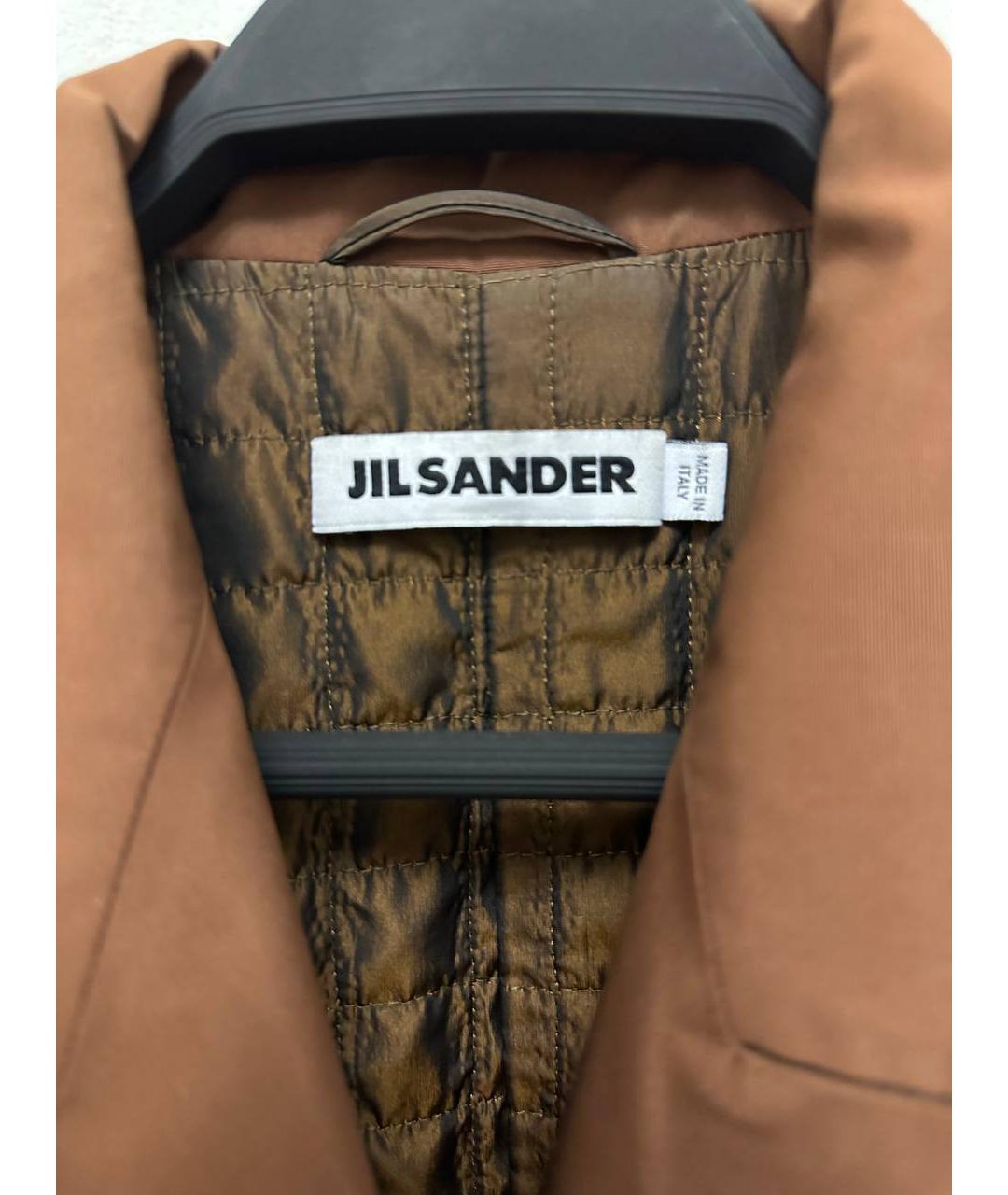 JIL SANDER Коричневый полиэстеровый жакет/пиджак, фото 5