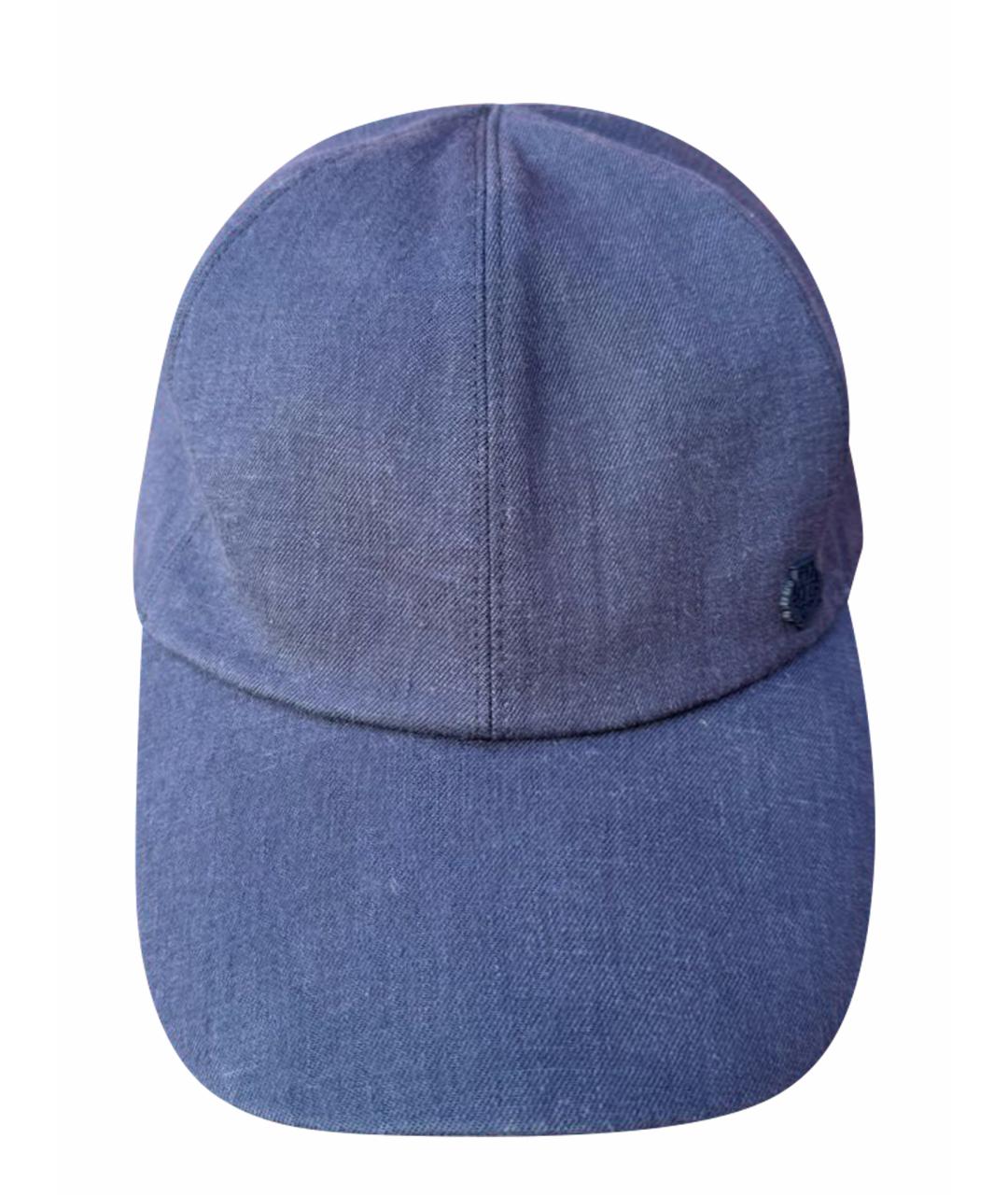 LORO PIANA Синяя хлопковая кепка/бейсболка, фото 1
