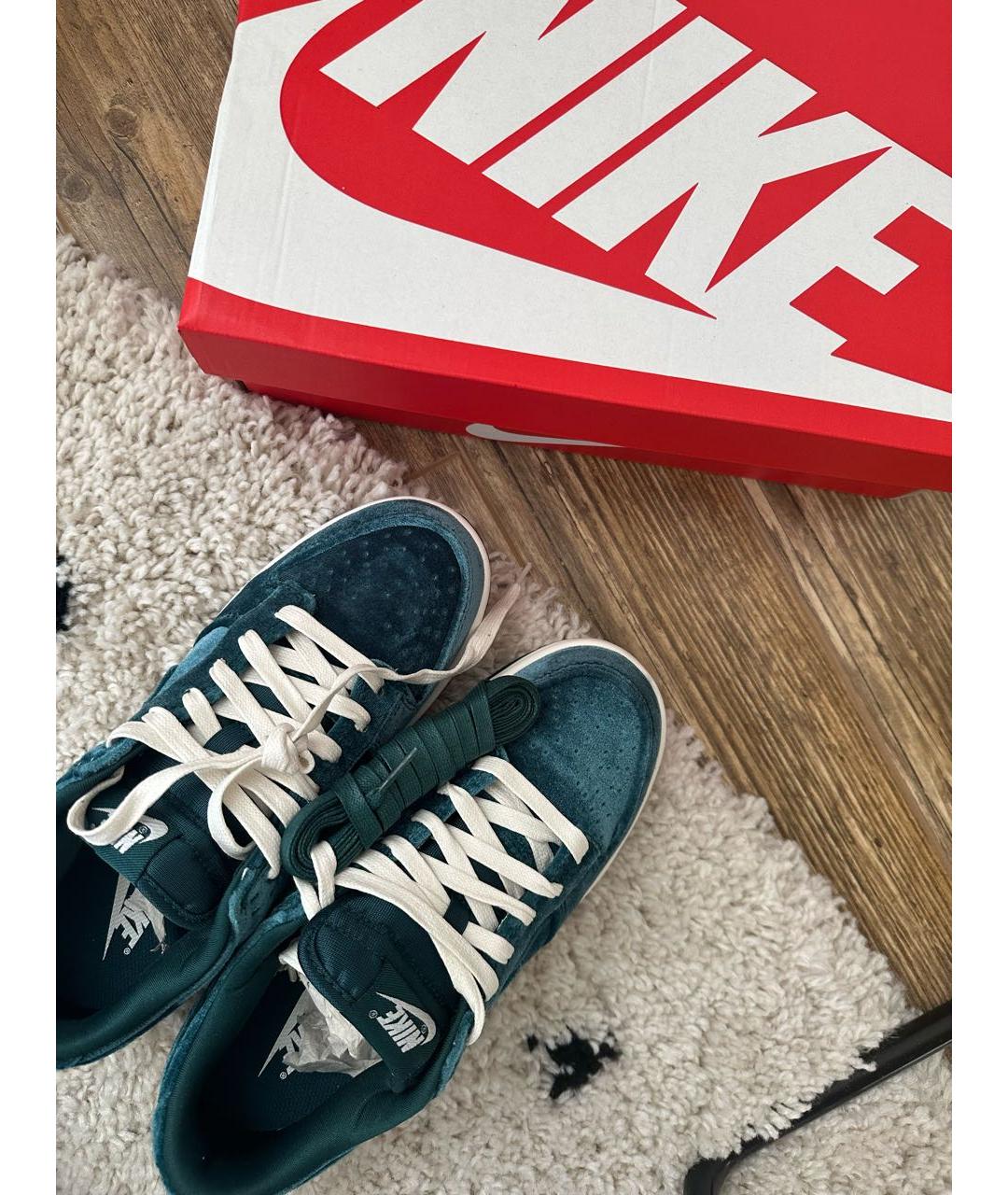 NIKE Бирюзовые бархатные кроссовки, фото 3