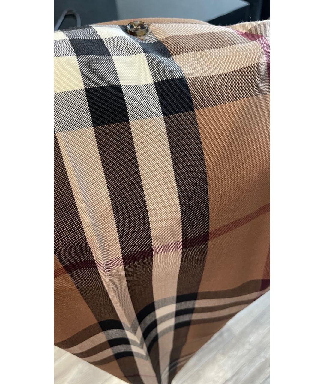 BURBERRY Коричневые шерстяные классические брюки, фото 4