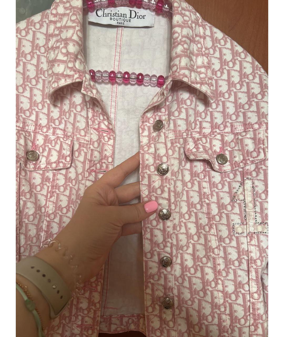 CHRISTIAN DIOR PRE-OWNED Розовая хлопковая куртка, фото 4