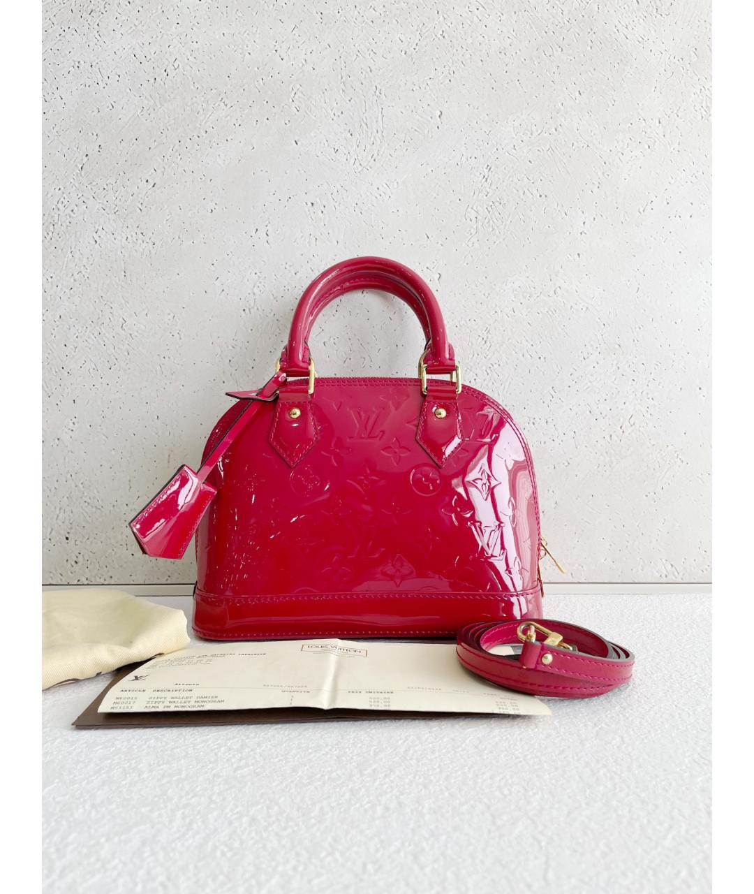 LOUIS VUITTON Красная сумка с короткими ручками из лакированной кожи, фото 2