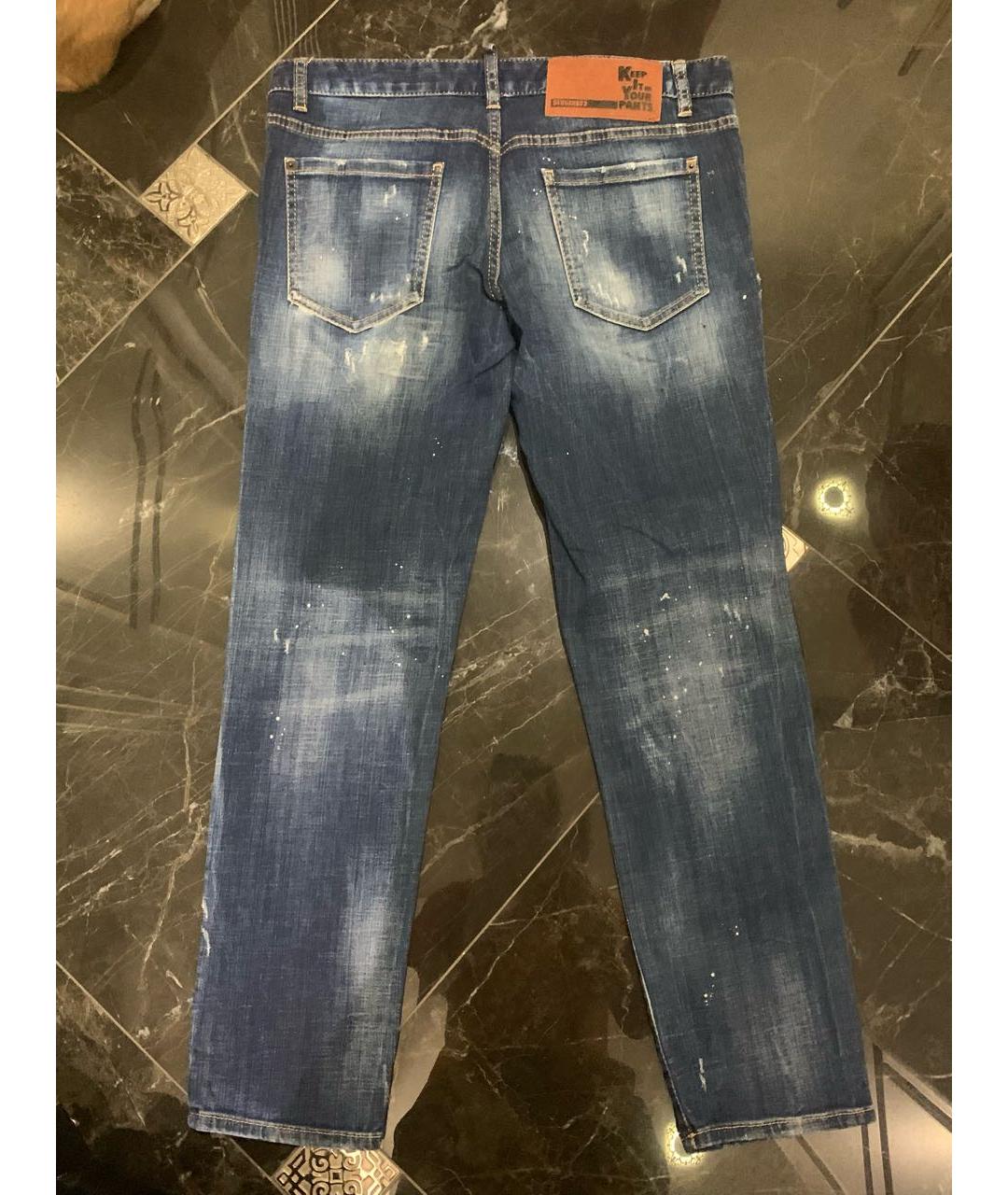 DSQUARED2 Темно-синие прямые джинсы, фото 2