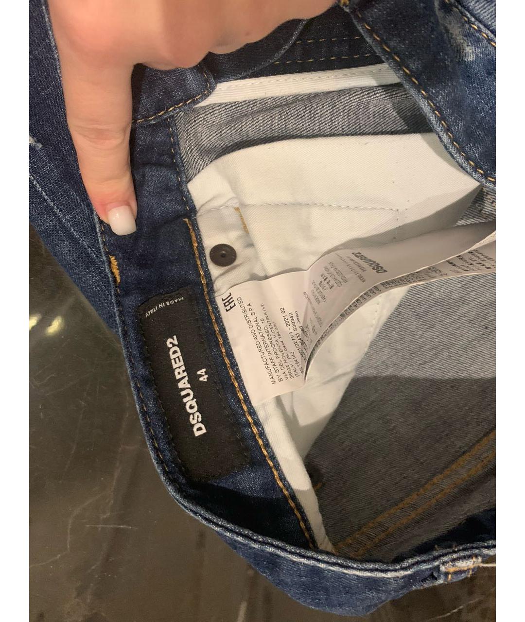 DSQUARED2 Темно-синие прямые джинсы, фото 3