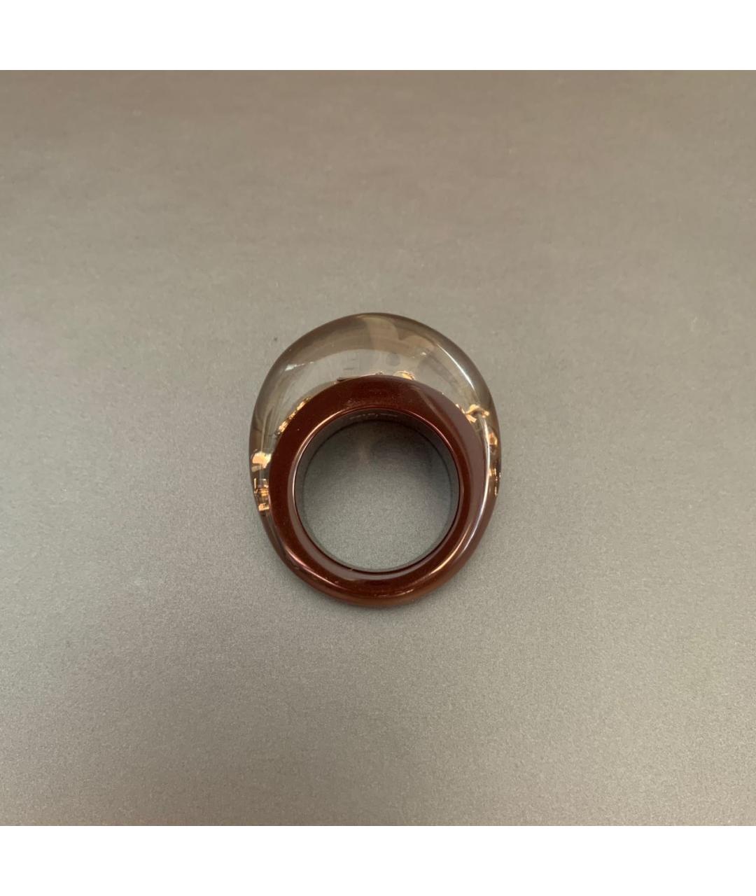 LOUIS VUITTON PRE-OWNED Коричневое пластиковое кольцо, фото 6