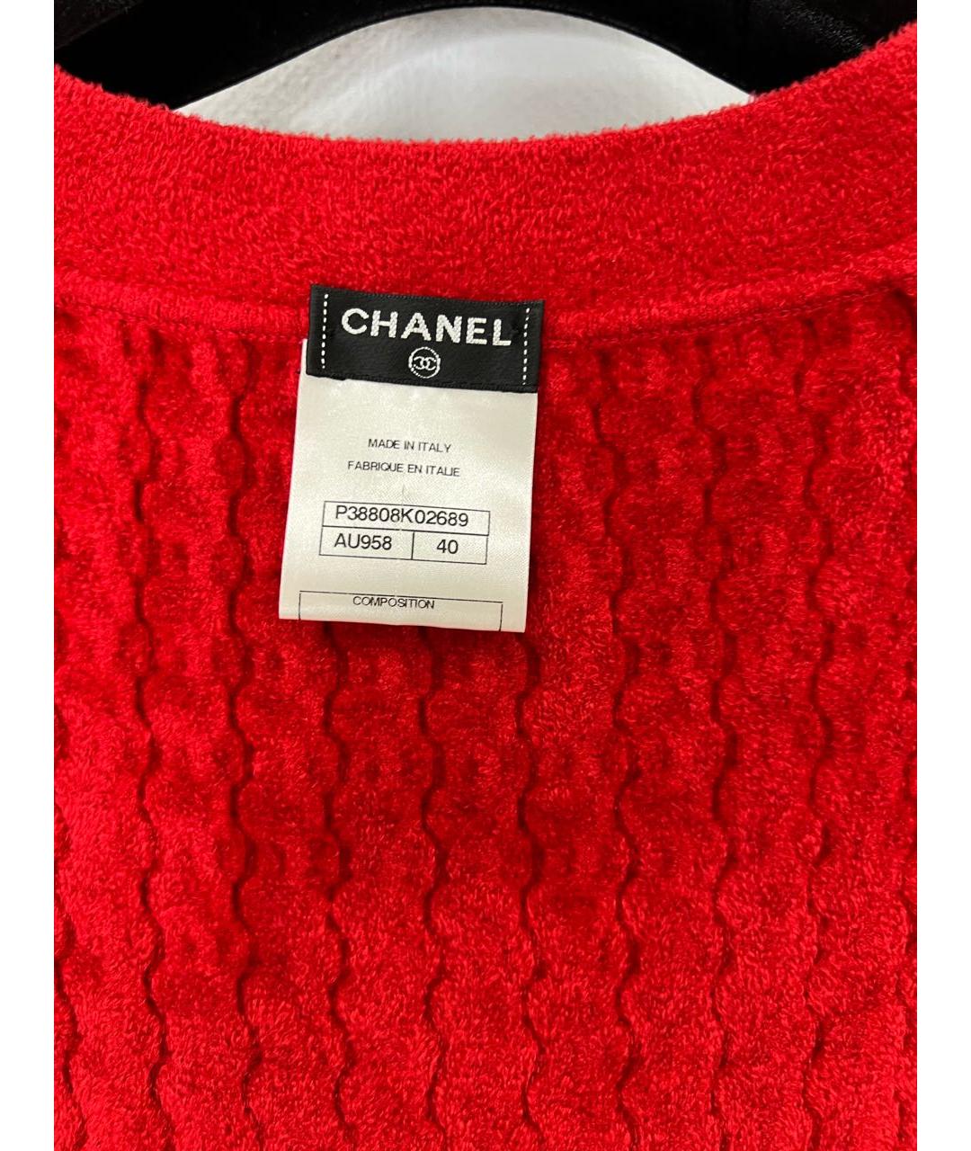 CHANEL PRE-OWNED Красное вискозное повседневное платье, фото 5