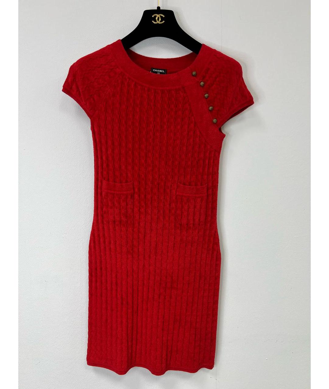 CHANEL PRE-OWNED Красное вискозное повседневное платье, фото 7