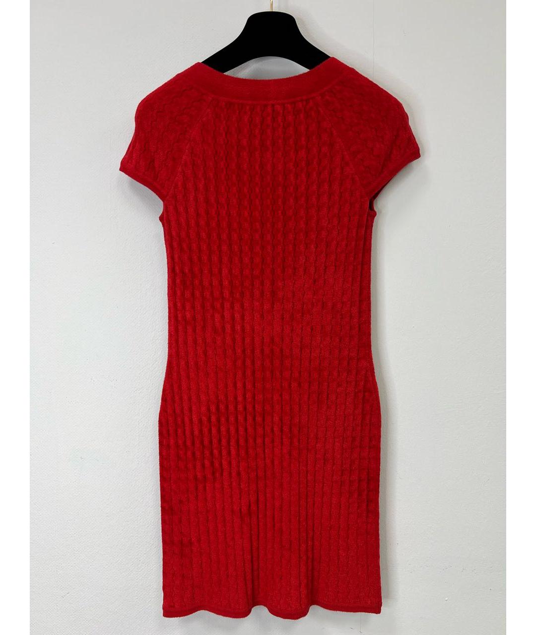 CHANEL PRE-OWNED Красное вискозное повседневное платье, фото 2