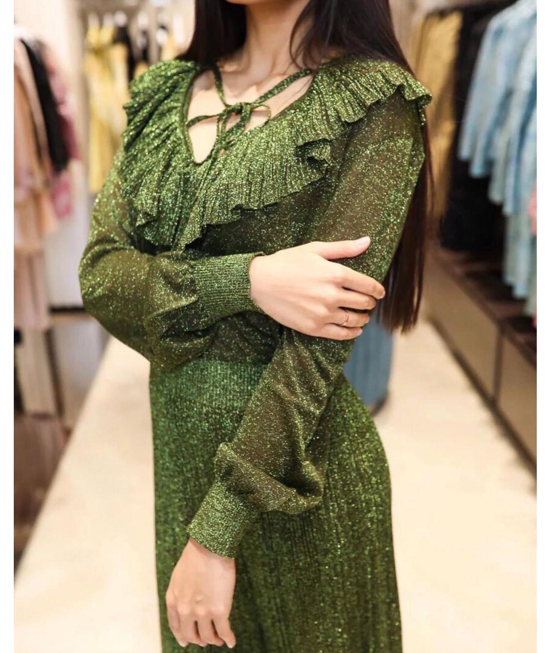 MSGM Зеленые вискозное платье, фото 8