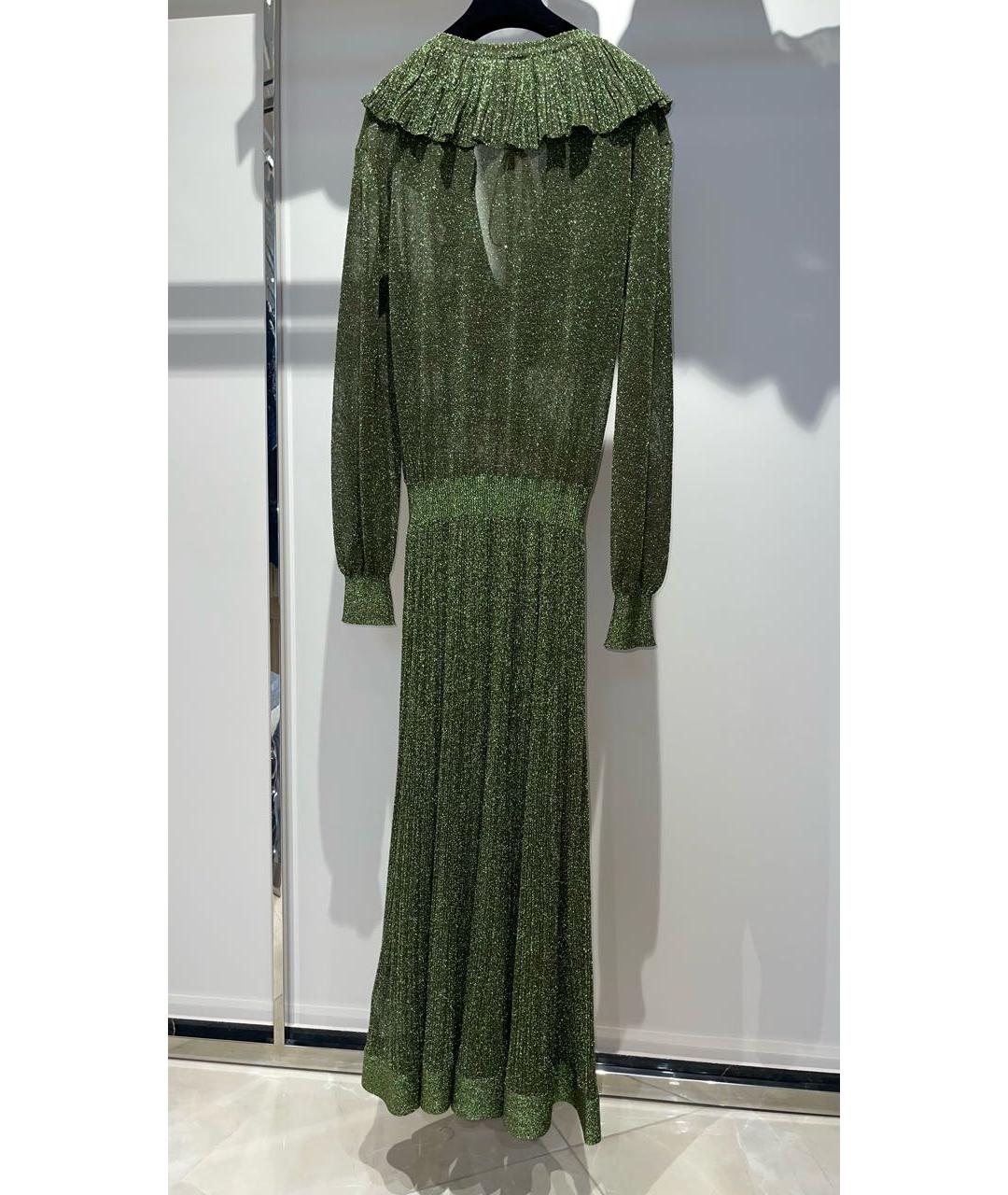 MSGM Зеленые вискозное платье, фото 3