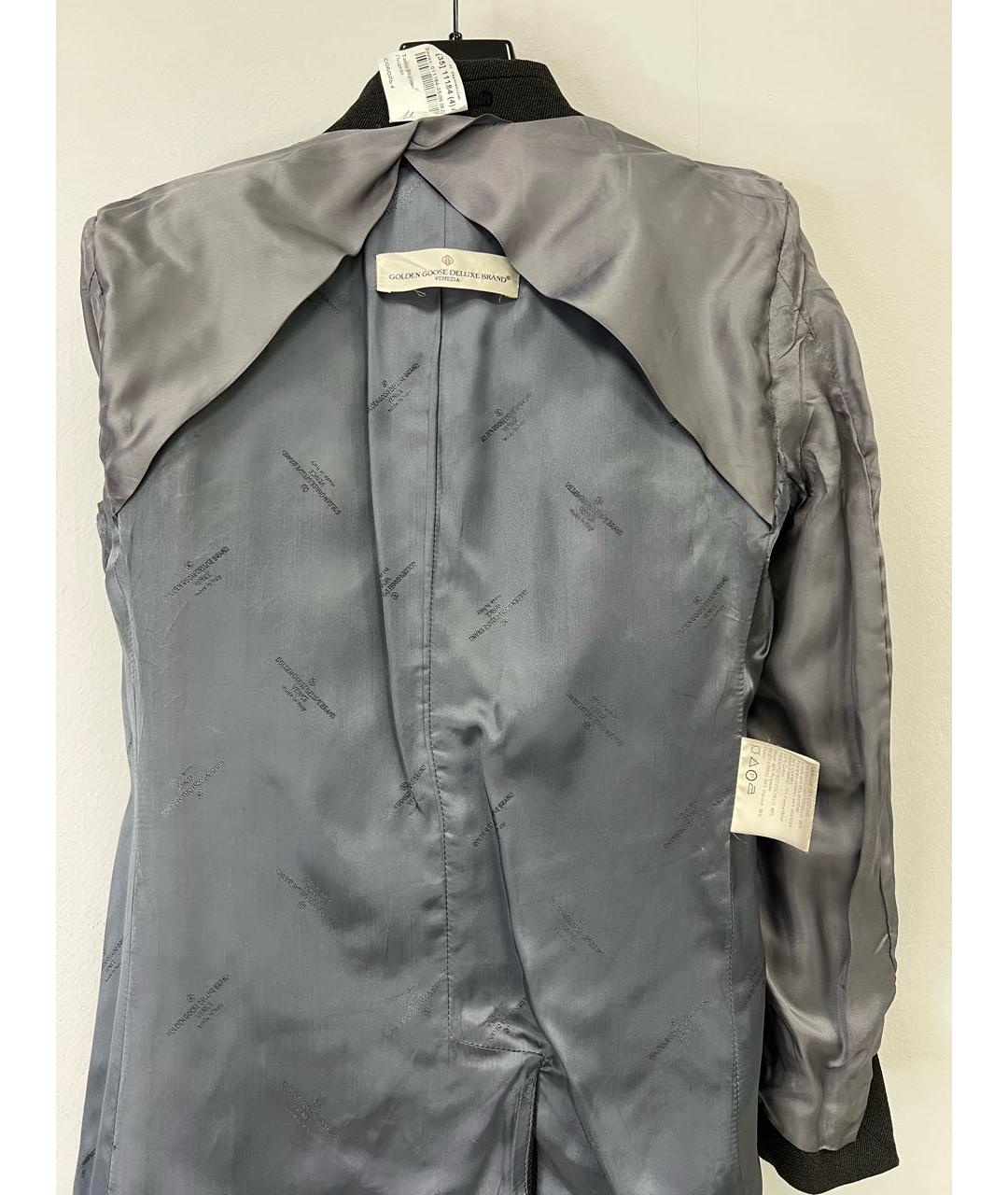 GOLDEN GOOSE DELUXE BRAND Антрацитовый шерстяной жакет/пиджак, фото 3