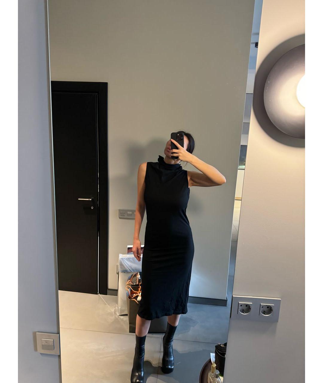 RICK OWENS DRKSHDW Черное хлопковое платье, фото 3