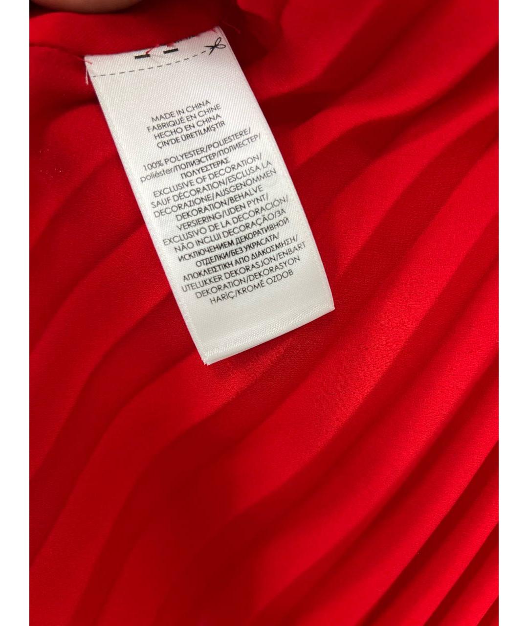 POLO RALPH LAUREN Красная полиэстеровая юбка миди, фото 6