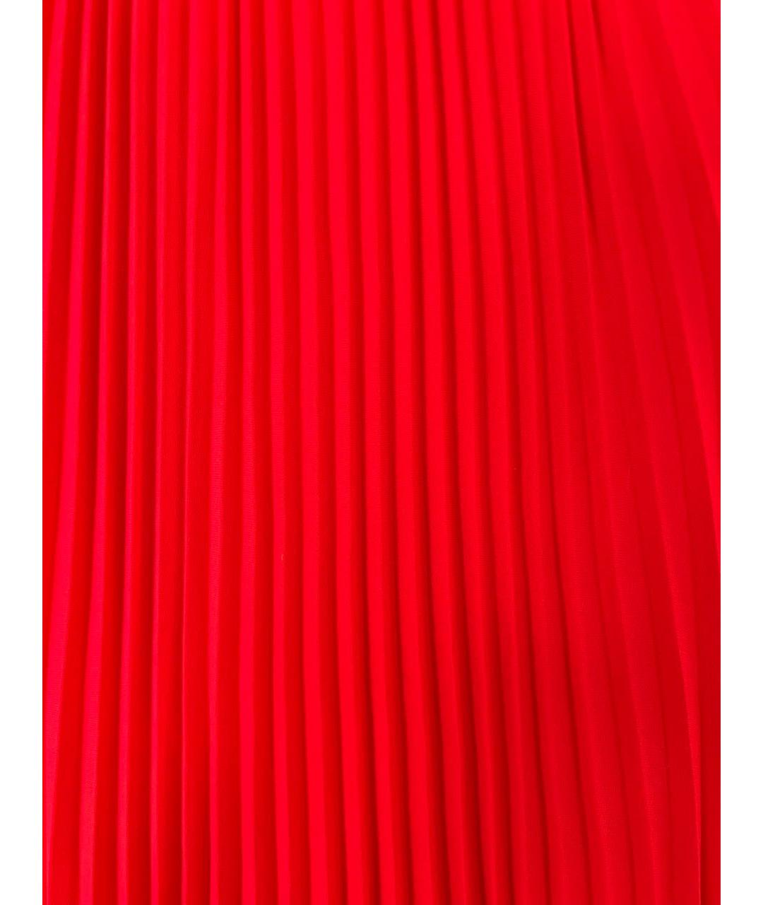 POLO RALPH LAUREN Красная полиэстеровая юбка миди, фото 4
