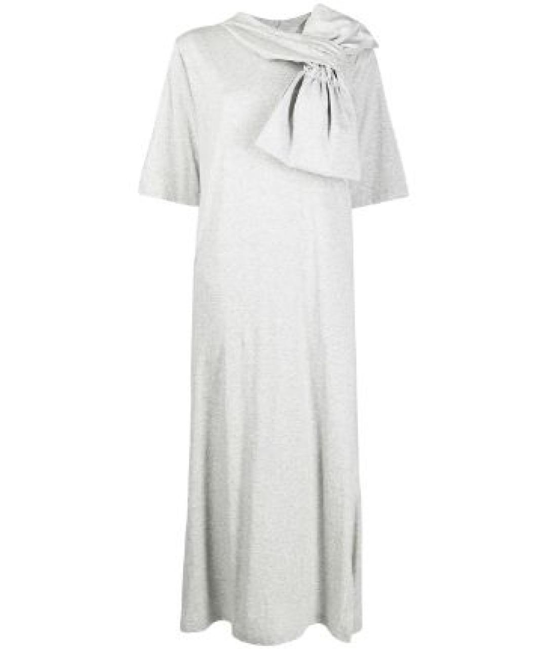 MM6 MAISON MARGIELA Серое хлопковое повседневное платье, фото 6