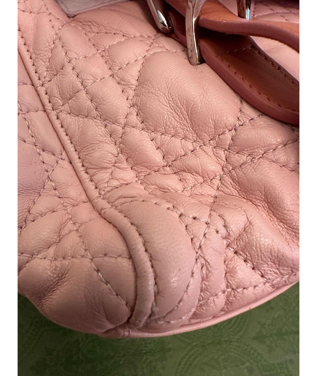 CHRISTIAN DIOR Розовый кожаный рюкзак, фото 4