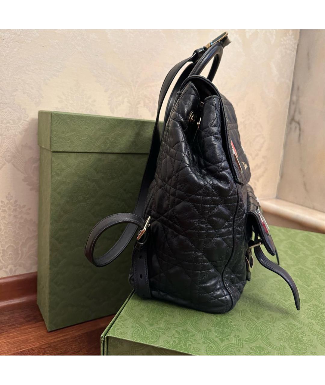 CHRISTIAN DIOR PRE-OWNED Черный кожаный рюкзак, фото 4